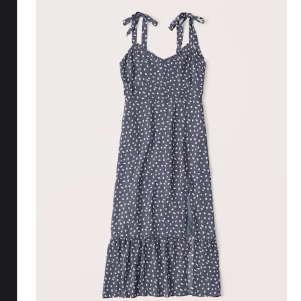 Abercrombie Tie-Shoulder Blue MIDI Dress